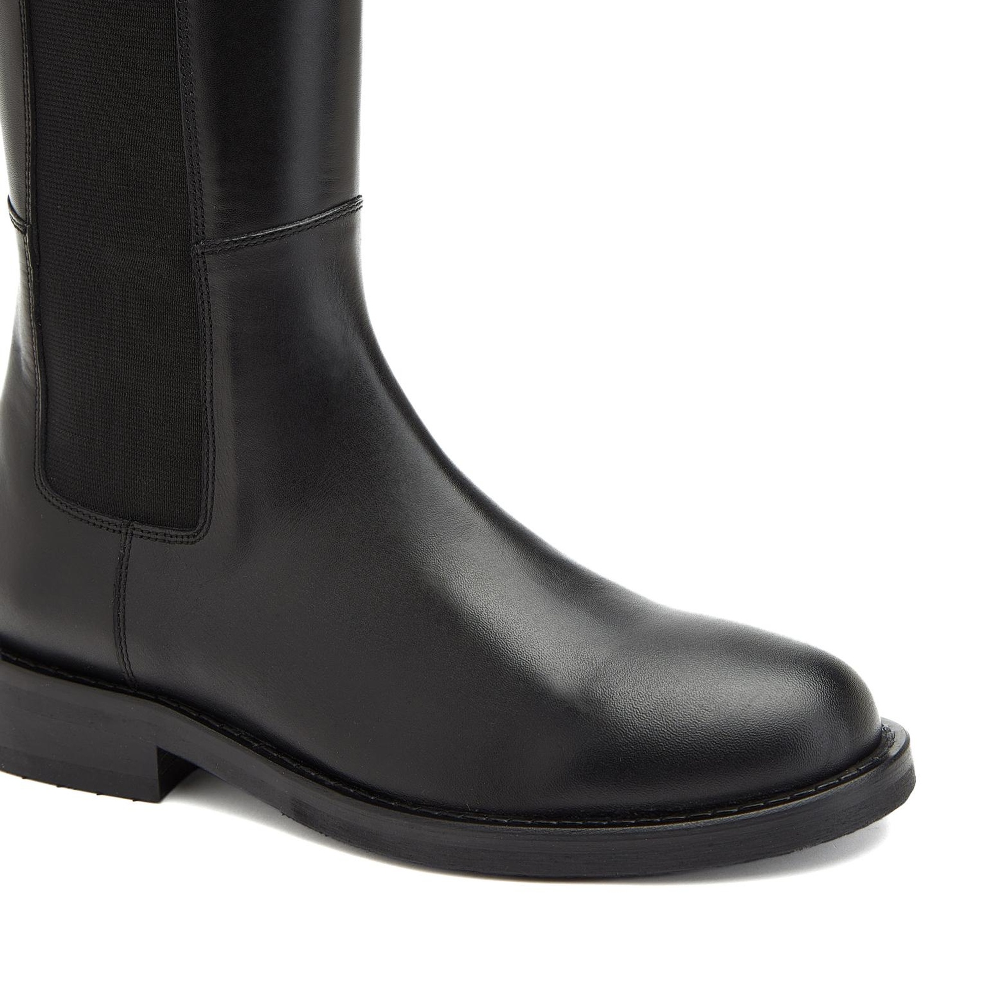 George Hogg Kadın Siyah Fermuarlı Deri Çizme