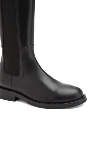  George Hogg Kadın Siyah Fermuarlı Deri Çizme