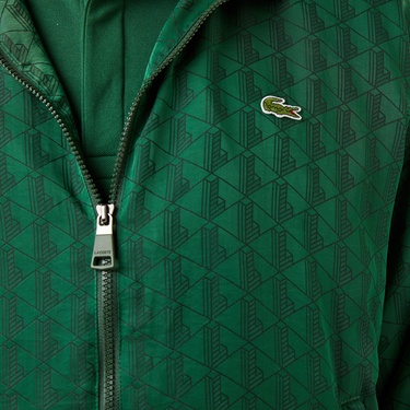  Lacoste Erkek Dik Yaka Monogram Yeşil Ceket