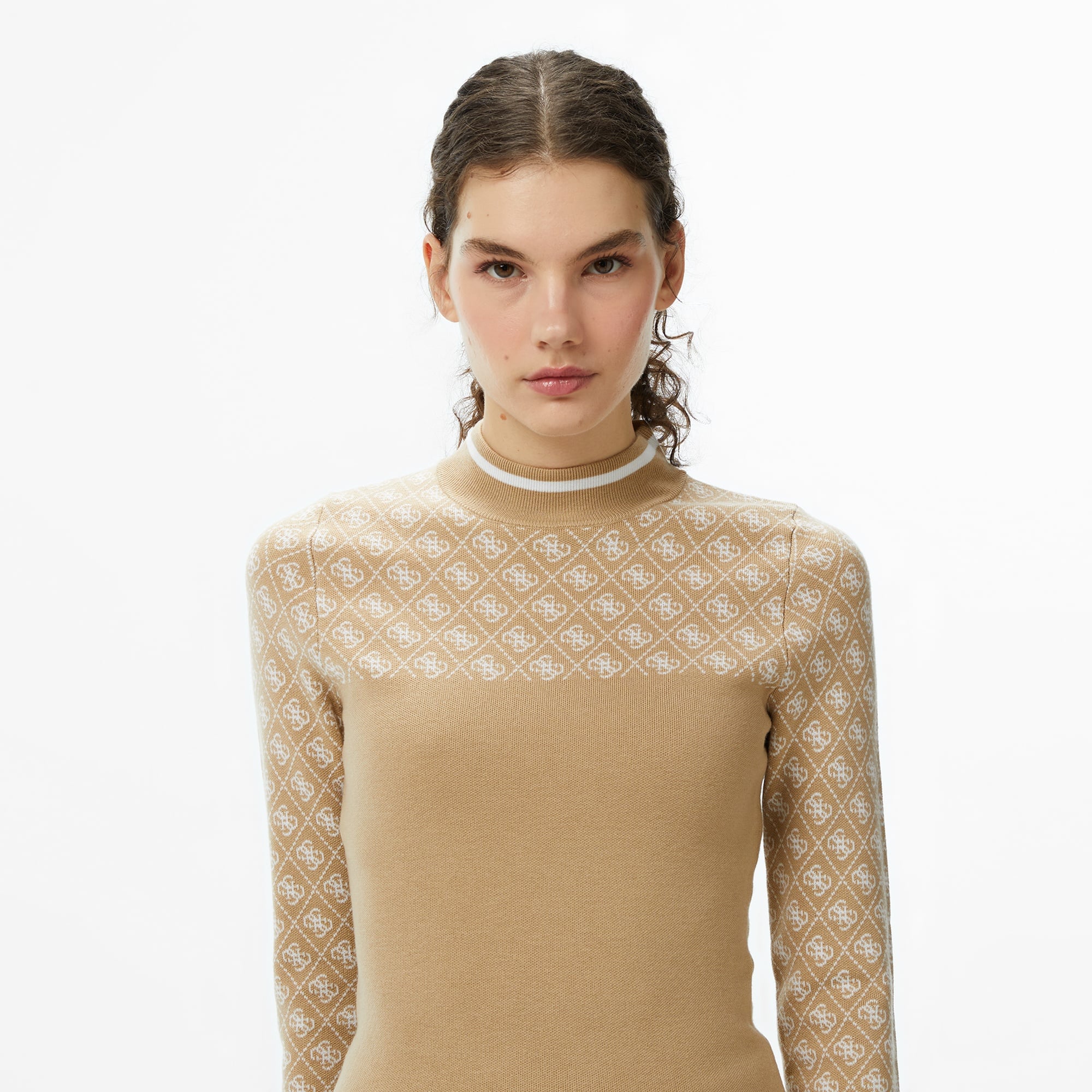 Guess Aubrey Yün Karışımlı Kadın Bej Triko