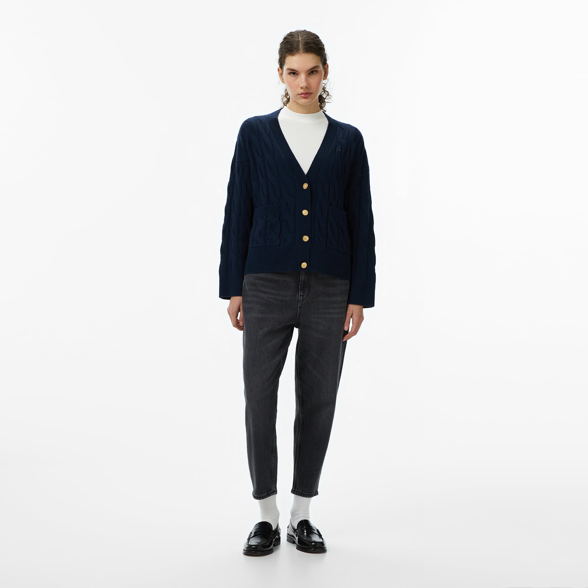  Tommy Hilfiger Mom Bi0187 Kadın Siyah Tapered Jean