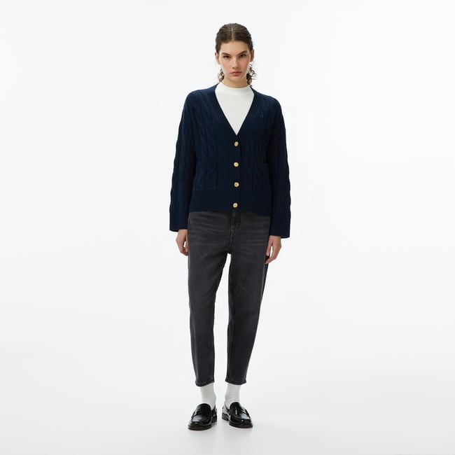  Tommy Hilfiger Mom Bi0187 Kadın Siyah Tapered Jean