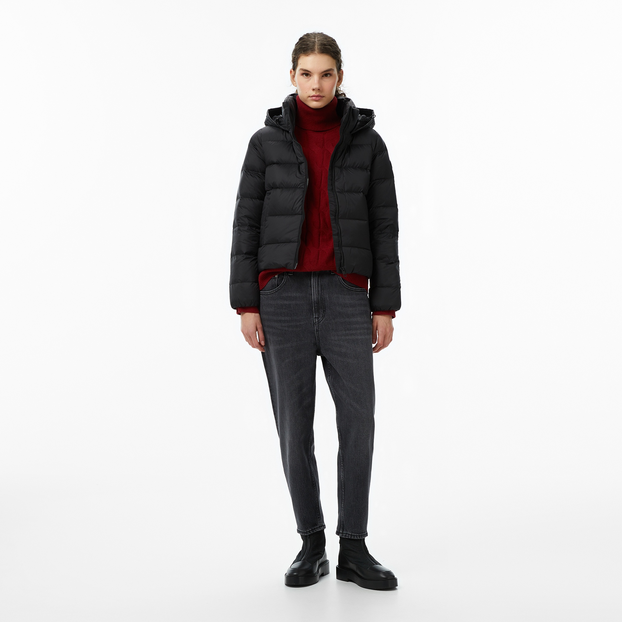 Tommy Hilfiger Down Casual Kadın Puffer Siyah Mont