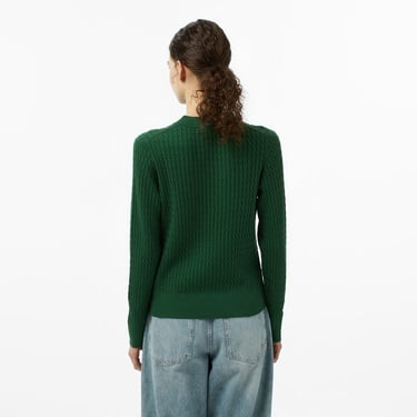  Tommy Hilfiger Cable Kadın Yeşil Kazak