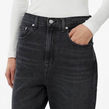 Tommy Hilfiger Mom Bi0187 Kadın Siyah Tapered Jean