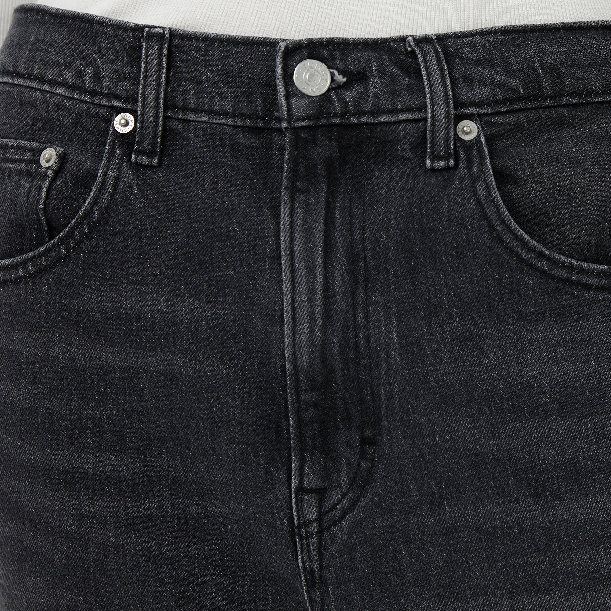 Tommy Hilfiger Mom Bi0187 Kadın Siyah Tapered Jean