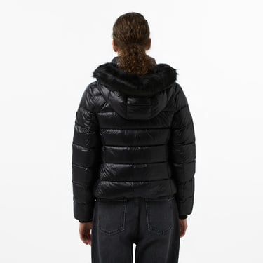  Tommy Hilfiger Gloss Down Slim Kadın Siyah Puffer Mont