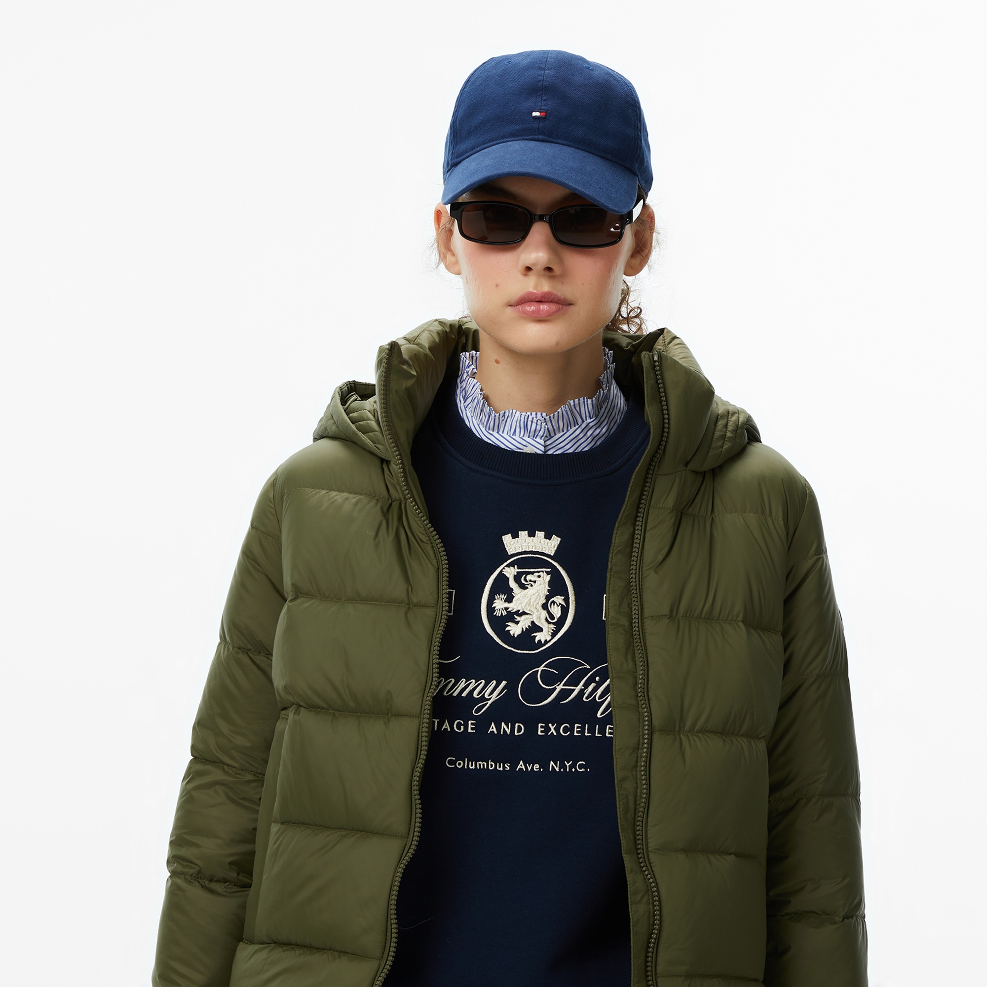 Tommy Hilfiger Casual Down Kadın Haki Puffer Mont