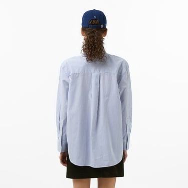  Tommy Hilfiger Poplin Ruffle Kadın Mavi Gömlek