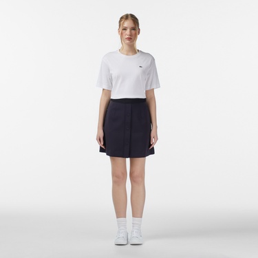  Lacoste Kadın Classic Fit Lacivert Etek