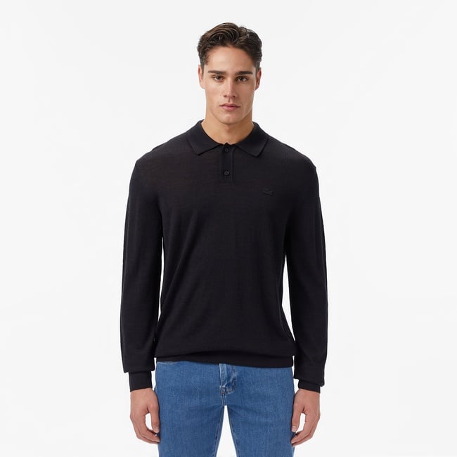  Erkek Classic Fit Polo Yaka Siyah Kazak