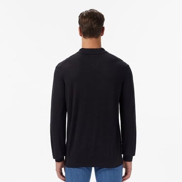  Erkek Classic Fit Polo Yaka Siyah Kazak