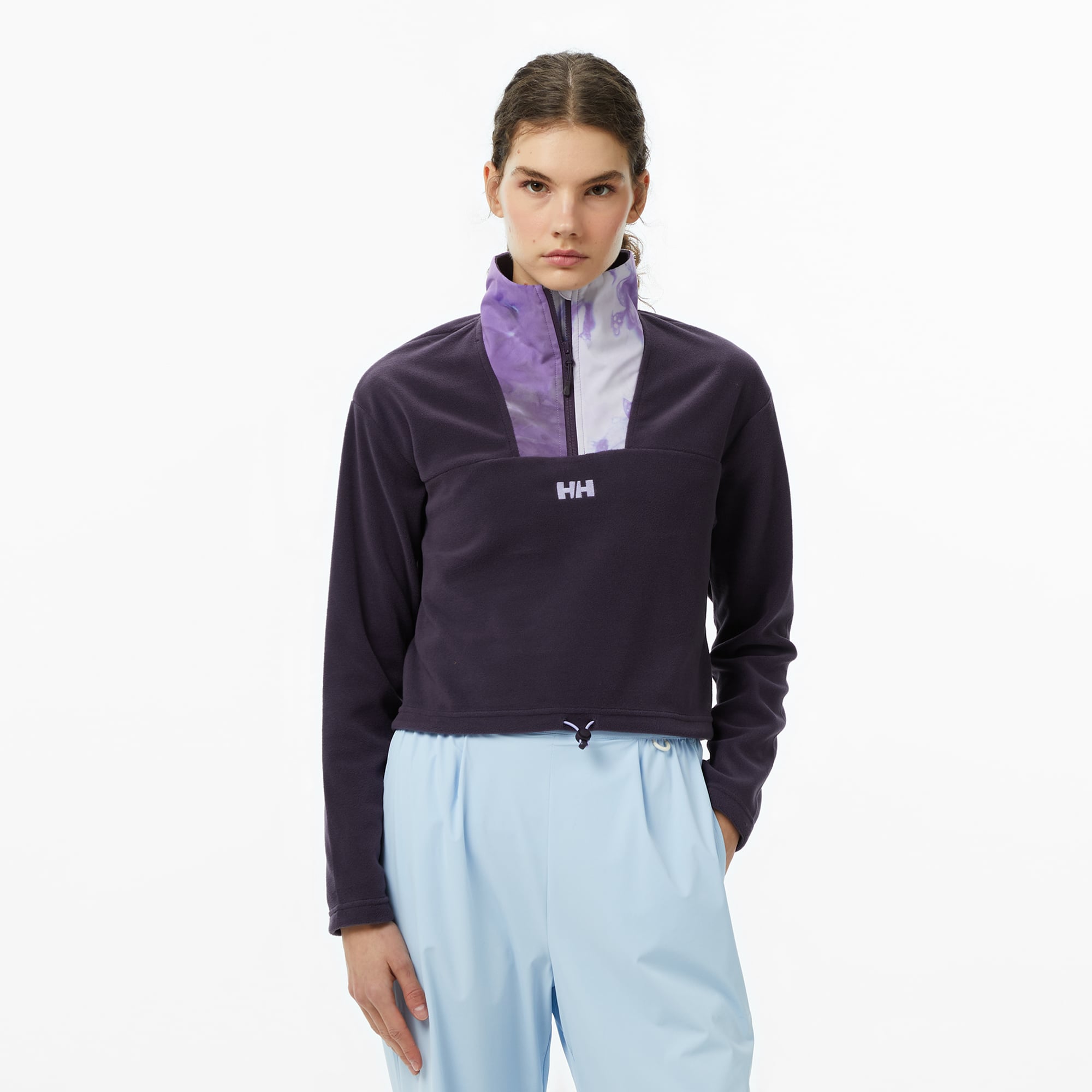  Helly Hansen W Daybreaker Cropped Polar Kadın Mor Sweatshirt