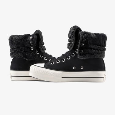  Converse Chuck Taylor All Star Fold Over Lift Kadın Siyah Sneaker