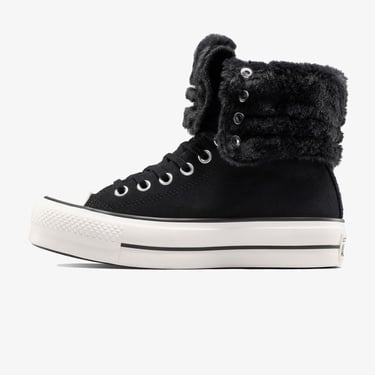 Converse Chuck Taylor All Star Fold Over Lift Kadın Siyah Sneaker