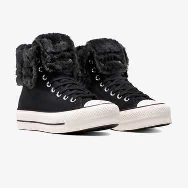  Converse Chuck Taylor All Star Fold Over Lift Kadın Siyah Sneaker