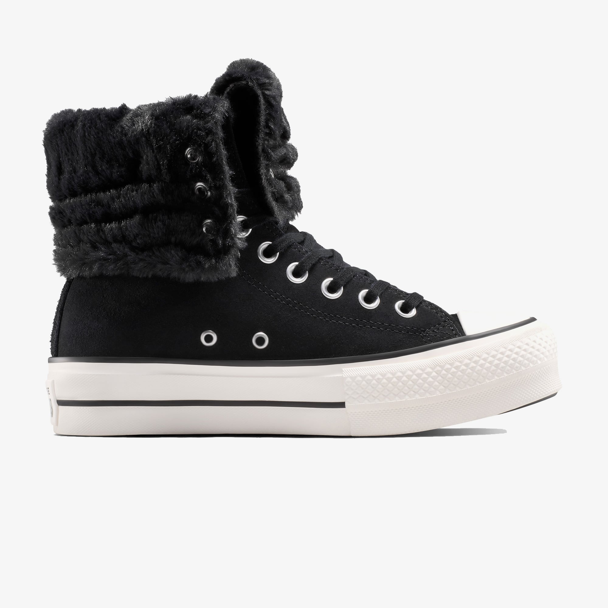  Converse Chuck Taylor All Star Fold Over Lift Kadın Siyah Sneaker