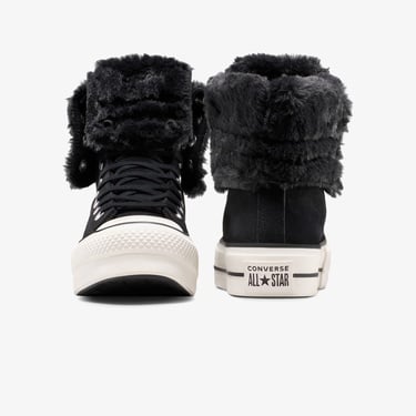  Converse Chuck Taylor All Star Fold Over Lift Kadın Siyah Sneaker