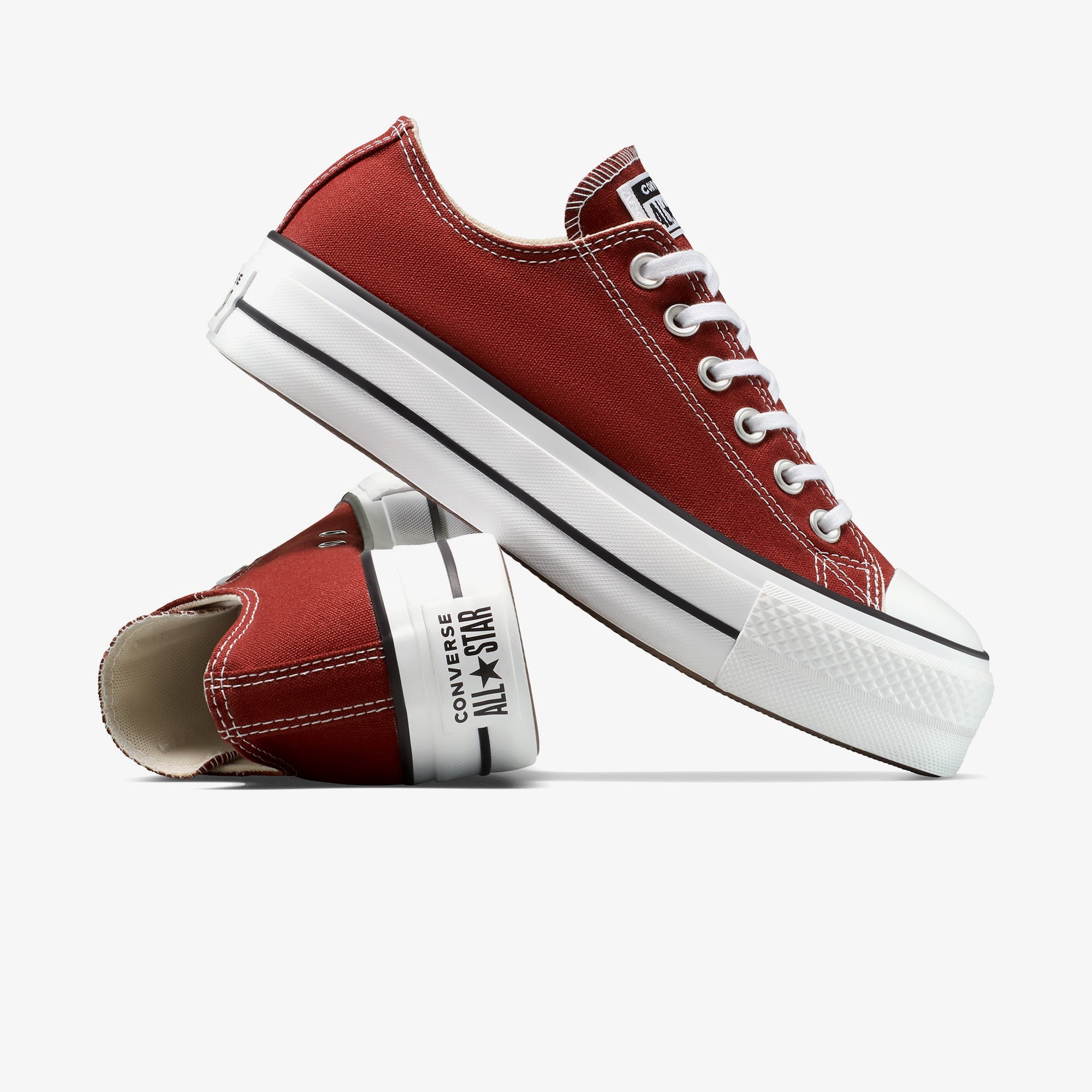Converse Converse Bordo Chuck Taylor All Star Lift Kadın Kiremit Sneaker | FashFed Bordo - 8. görsel