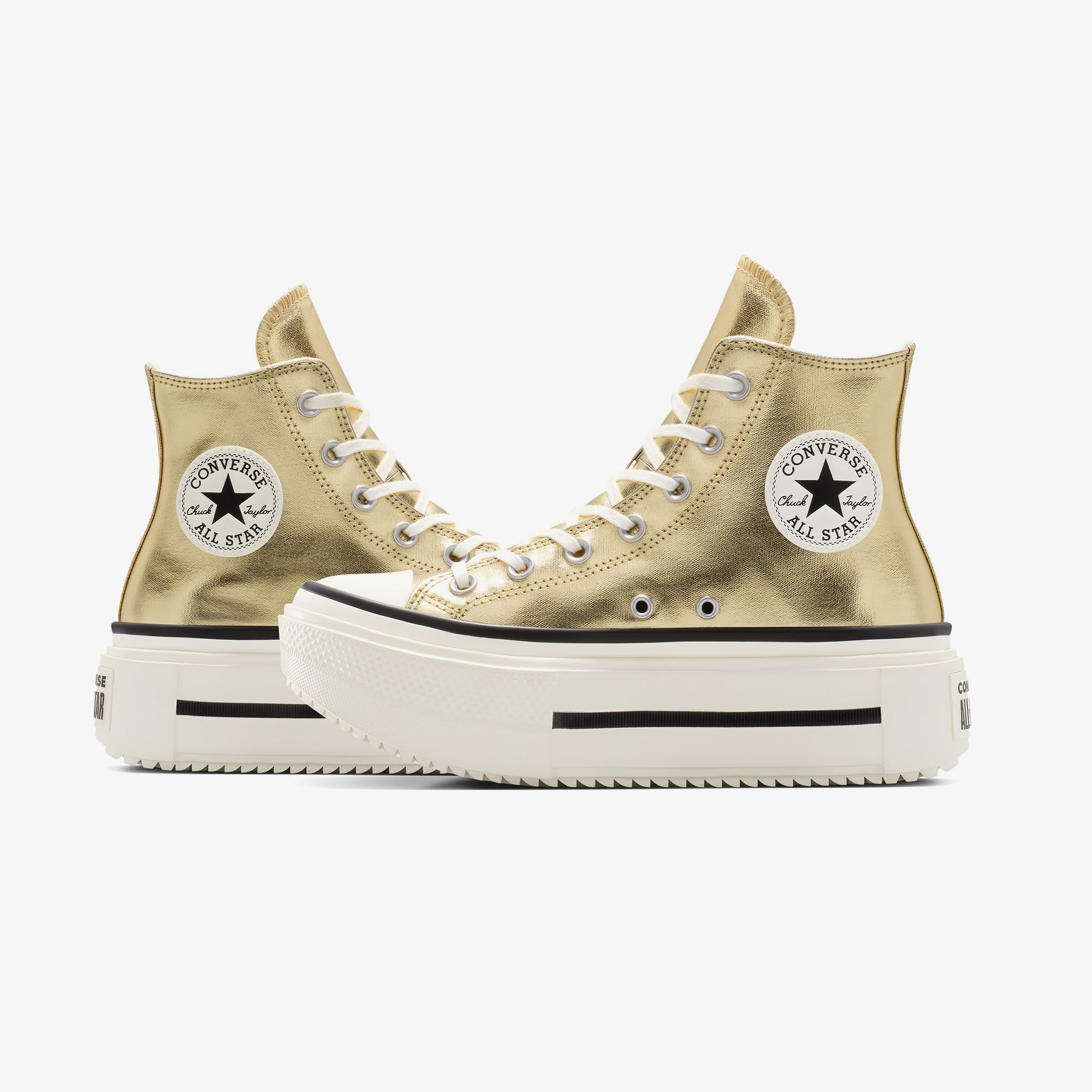 Converse Converse Sarı Chuck Taylor All Star Lift Double Stack Unisex Altın Sneaker | FashFed Sarı - 8. görsel