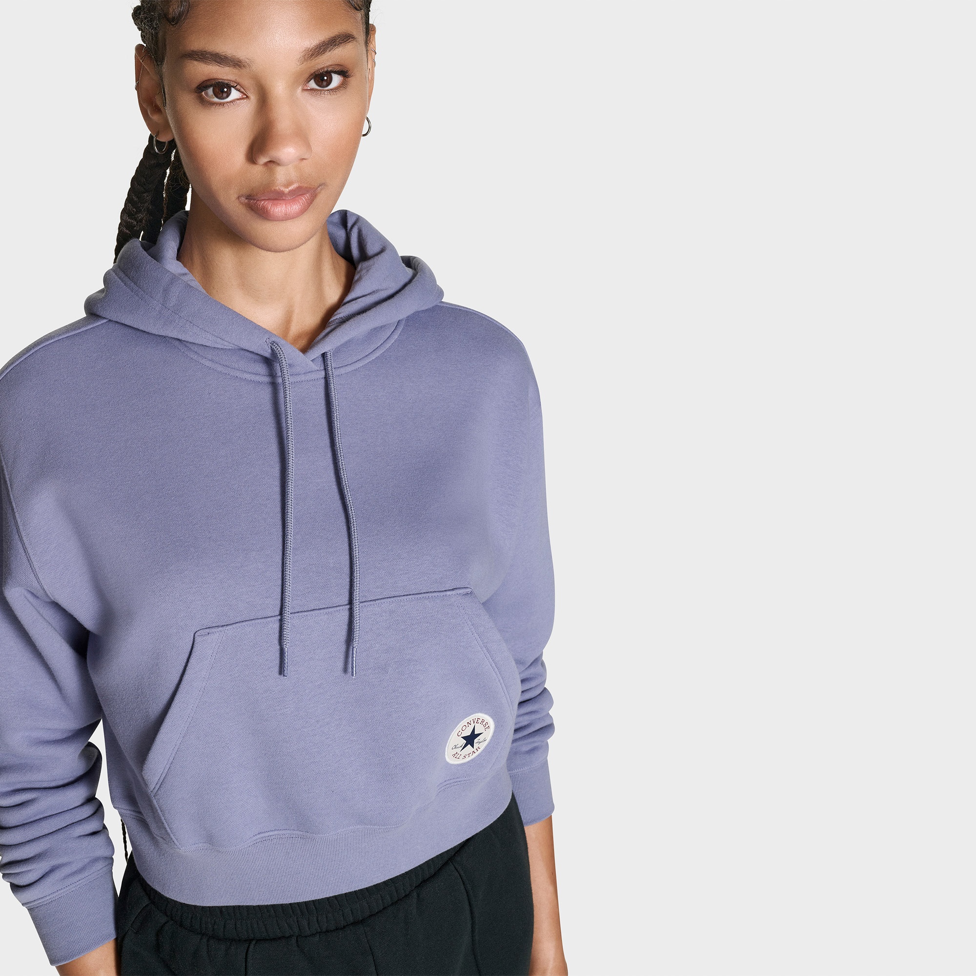 Converse Kadın Mor Crop Hoodie