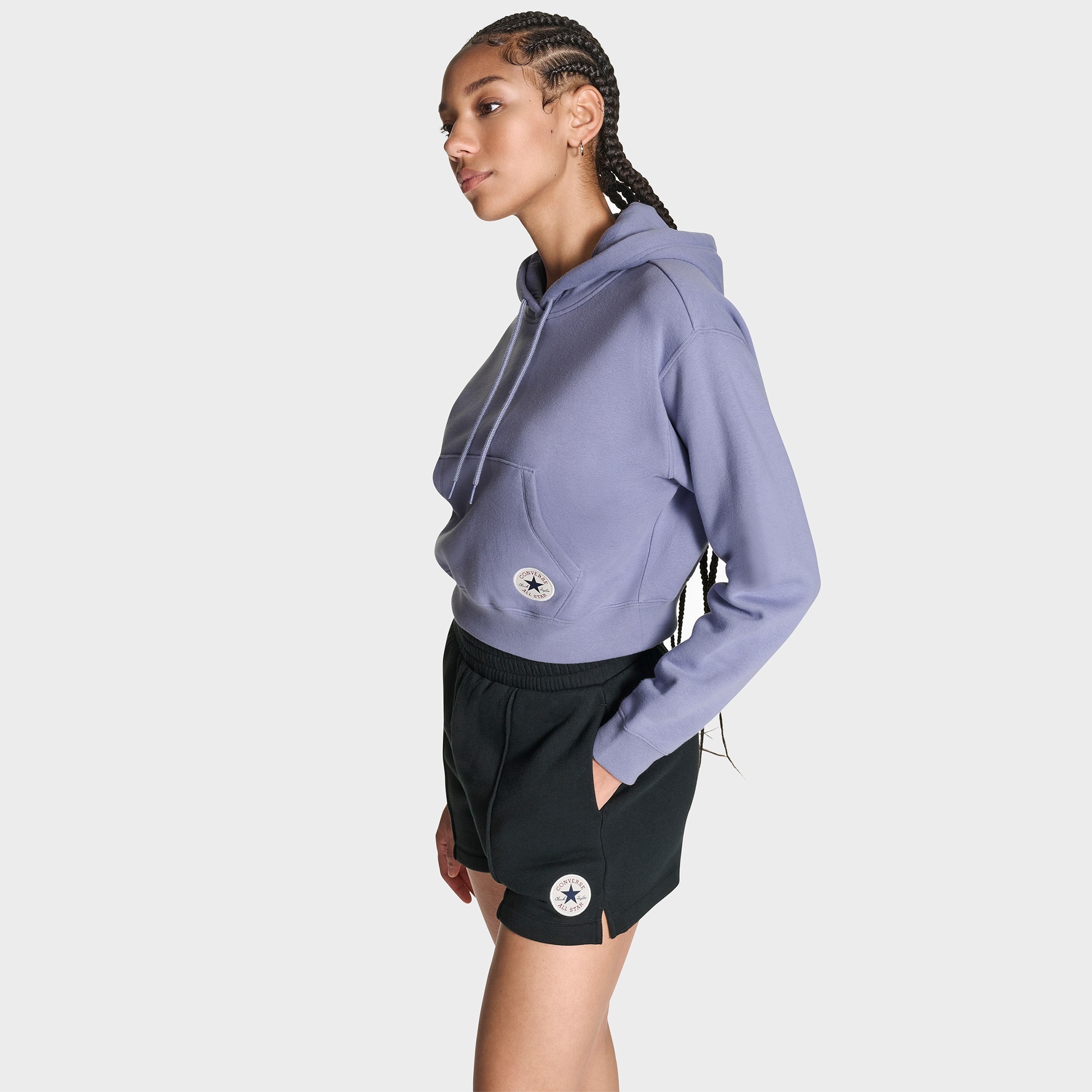 Converse Kadın Mor Crop Hoodie