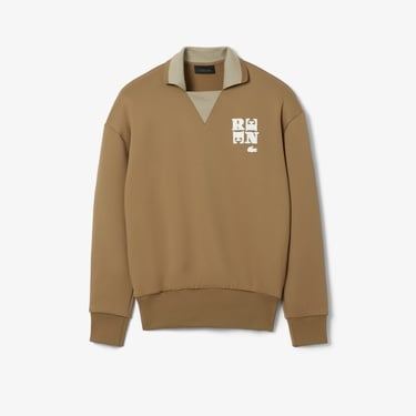  Lacoste Runway Kadın Polo Yaka Kahverengi Sweatshirt