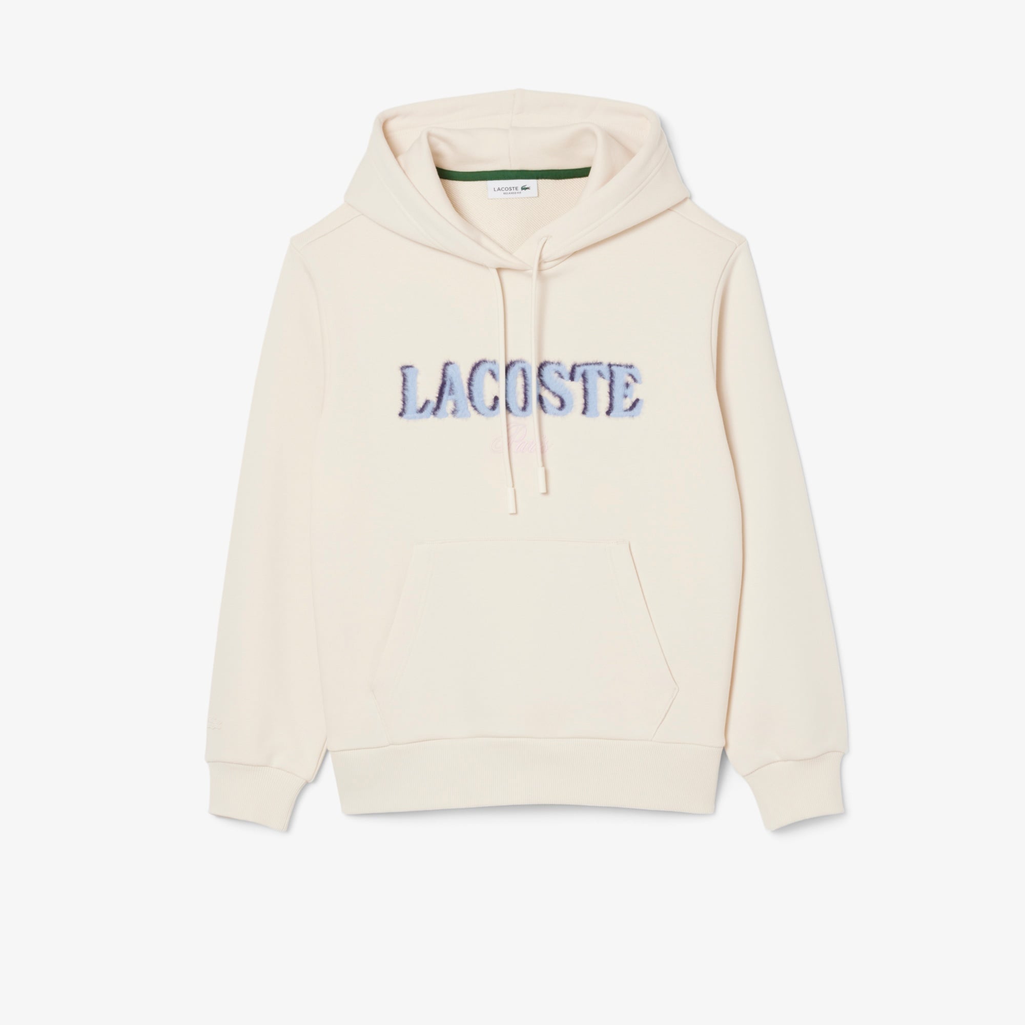 Lacoste Kadın Relaxed Fit Kapüşonlu Baskılı Krem Sweatshirt