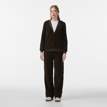  Lacoste Kadın Regular Fit Kapüşonlu Haki Sweatshirt