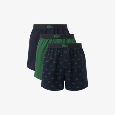  Lacoste Erkek 3'lü Koyu Renkli Boxer