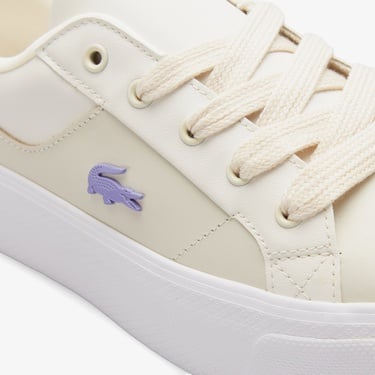  Lacoste Ziane Platform Kadın Krem Sneaker