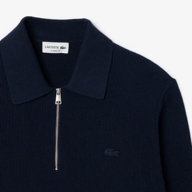  Lacoste Erkek Classic Fit Yarım Fermuarlı Lacivert Kazak