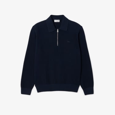  Lacoste Erkek Classic Fit Yarım Fermuarlı Lacivert Kazak