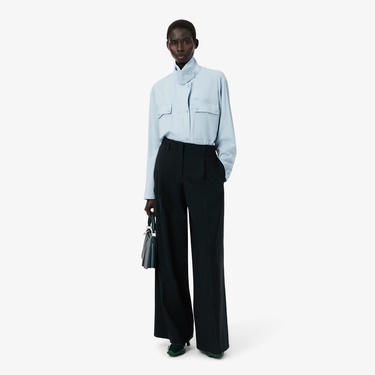  Lacoste Runway Kadın Wide Leg Koyu Yeşil Pantolon