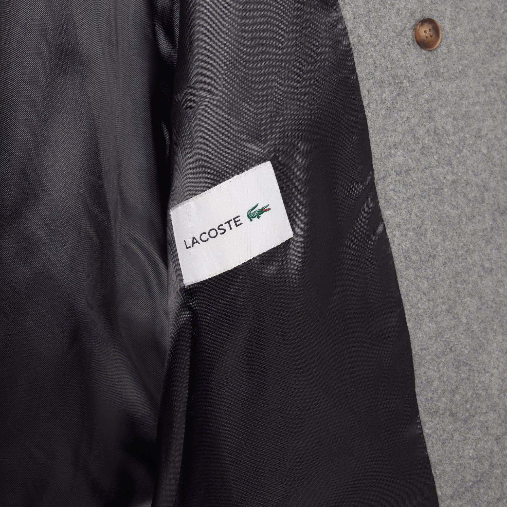 Lacoste Kadın Oversize Fit Koyu Gri Kaban
