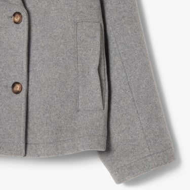  Lacoste Kadın Oversize Fit Koyu Gri Kaban