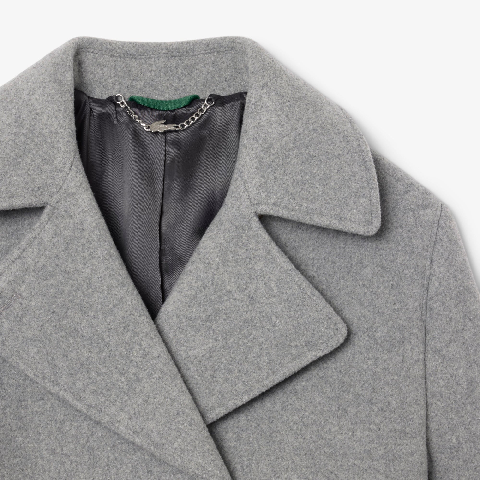 Lacoste Kadın Oversize Fit Koyu Gri Kaban