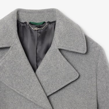  Lacoste Kadın Oversize Fit Koyu Gri Kaban