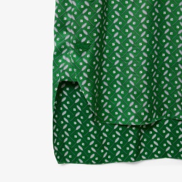  Lacoste Runway Kadın Dik Yaka Desenli Yeşil Elbise