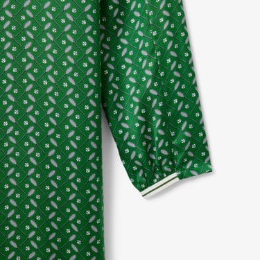  Lacoste Runway Kadın Dik Yaka Desenli Yeşil Elbise