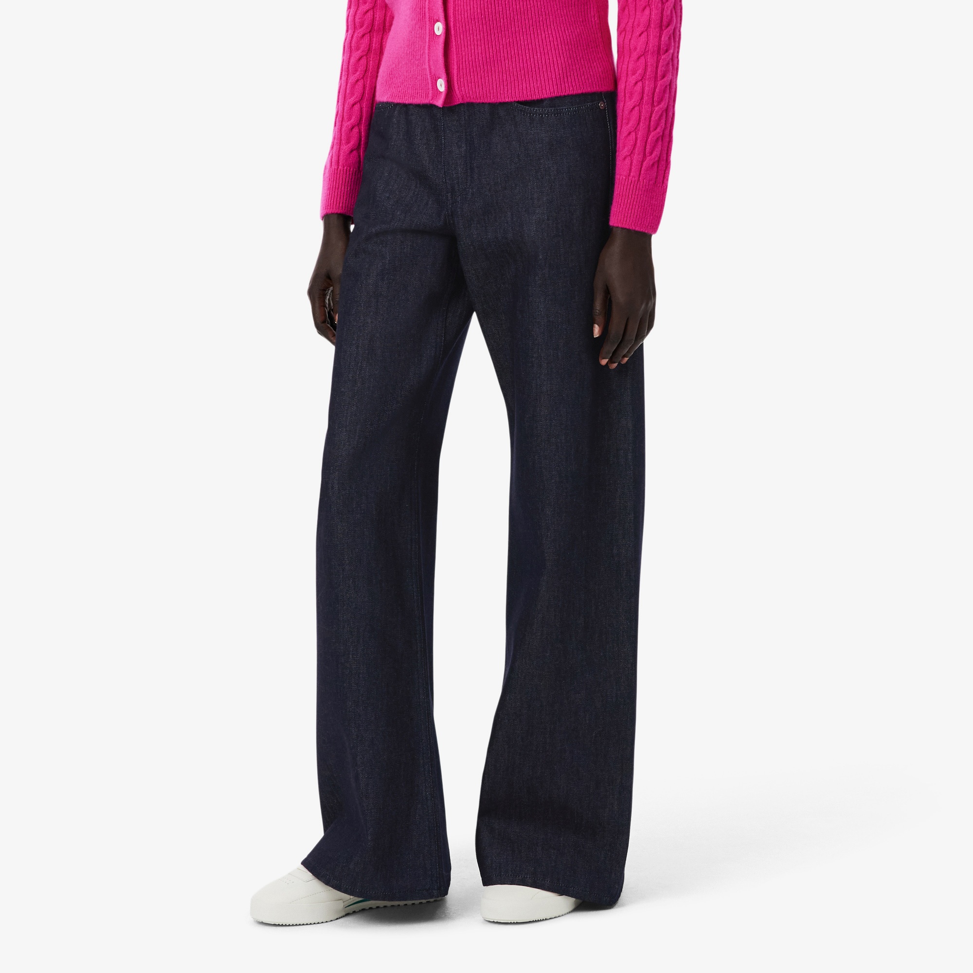 Lacoste Runway Kadın Straight Fit Lacivert Jean Pantolon