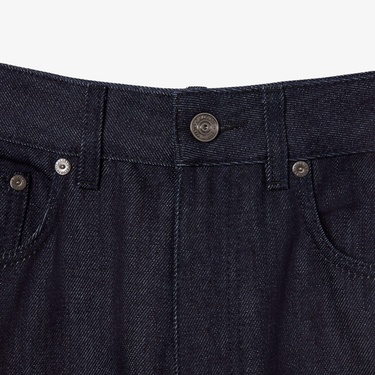  Lacoste Runway Kadın Straight Fit Lacivert Jean Pantolon