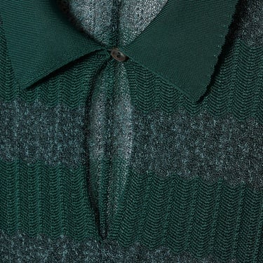  Lacoste Runway Kadın Polo Yaka Desenli Yeşil Elbise