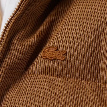  Lacoste Kadın Kapüşonlu Açık Kahverengi Mont