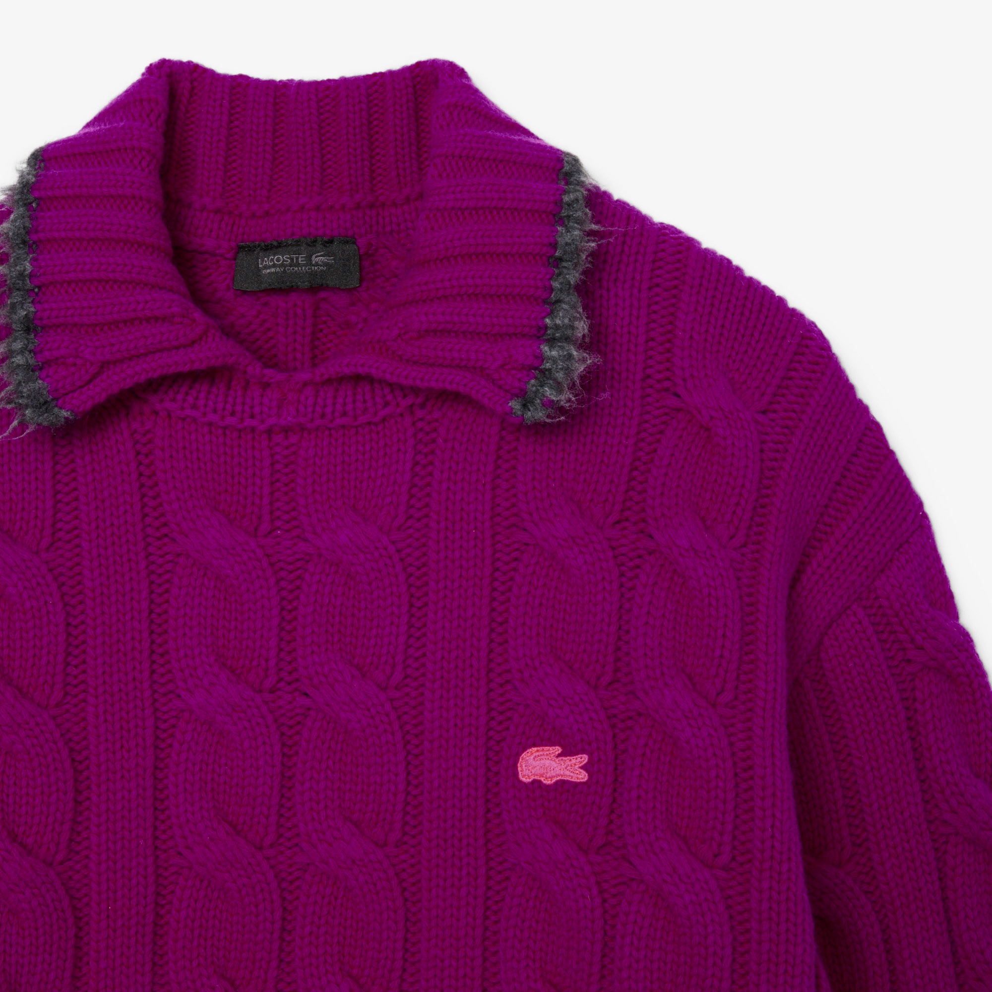 Lacoste Runway Erkek Regular Fit Polo Yaka Pembe Yün Kazak