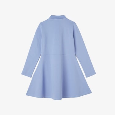  Çocuk Uzun Kollu Polo Yaka Mavi Elbise