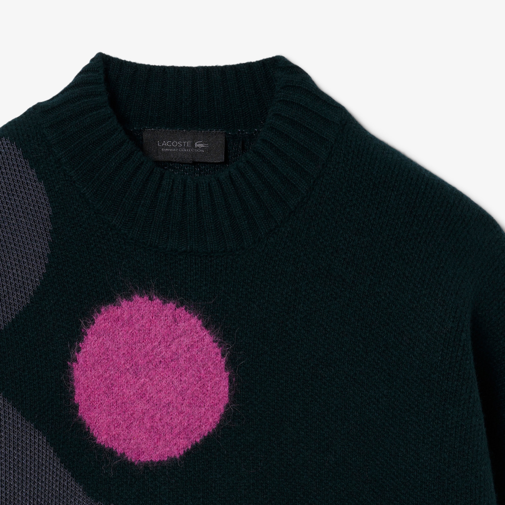 Lacoste Runway Erkek Loose Fit Bisiklet Yaka Baskılı Yeşil Kazak