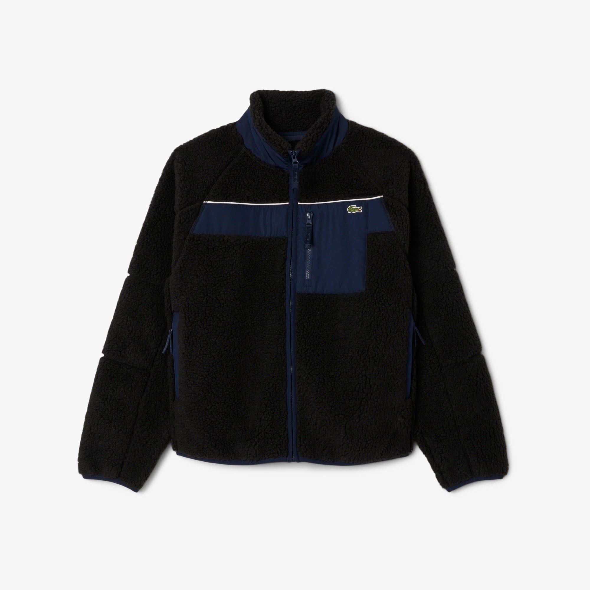 Lacoste Erkek Regular Fit Fermuarlı Renk Bloklu Siyah Mont