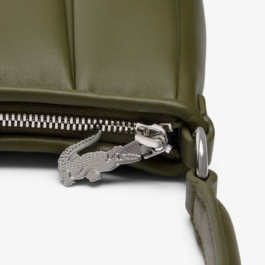  Lacoste Medium Lenglen Kadın Deri Haki Omuz Çantası