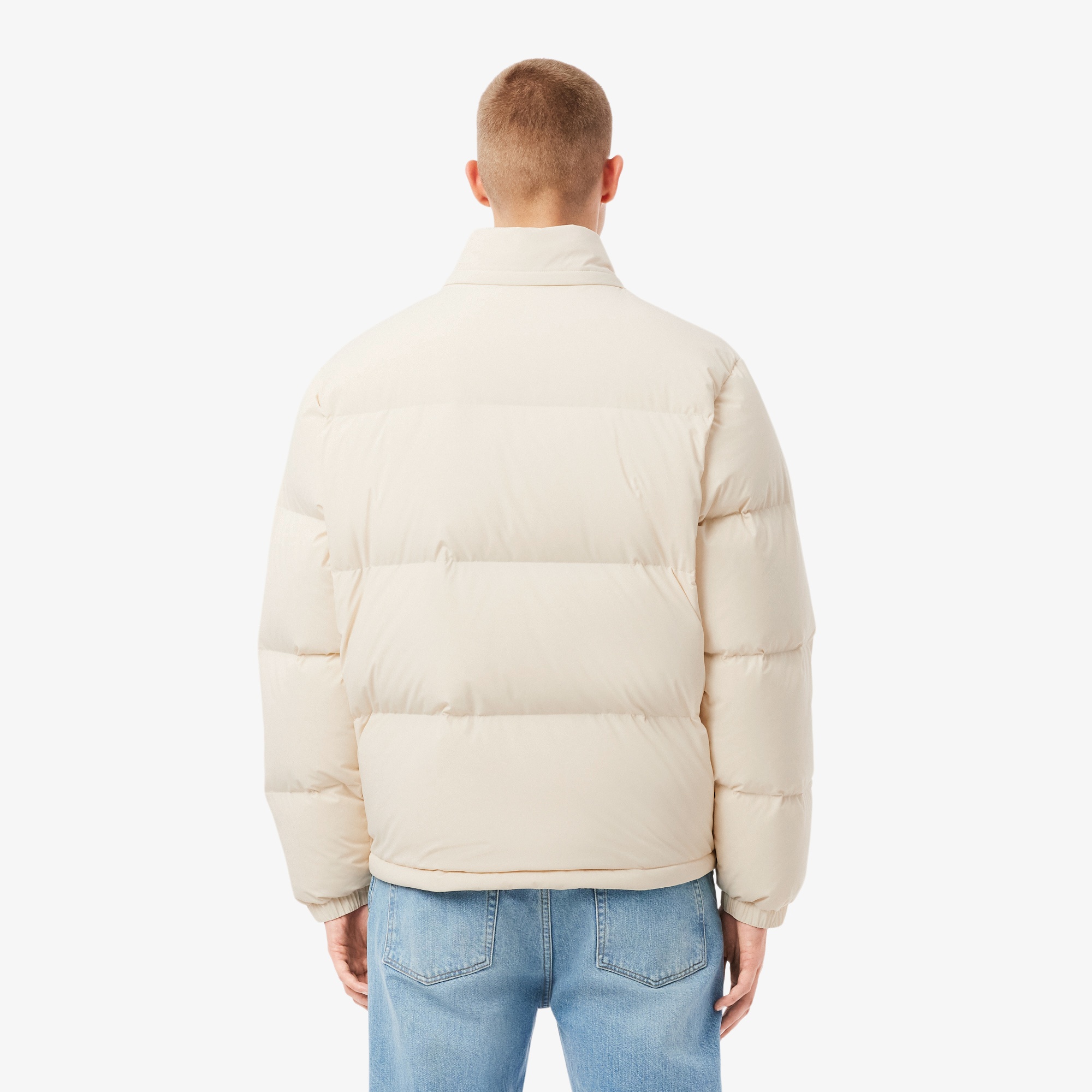 Lacoste Erkek Relaxed Fit Kapüşonlu Krem Mont